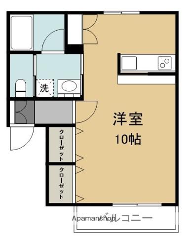 サンコーポⅡ(ワンルーム/2階)の間取り写真