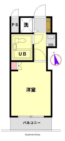ホーユウコンフォルト多賀城(ワンルーム/2階)の間取り写真