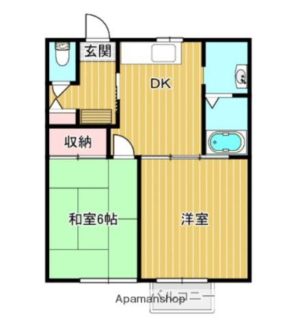 ラ・マムーニア(2DK/2階)の間取り写真