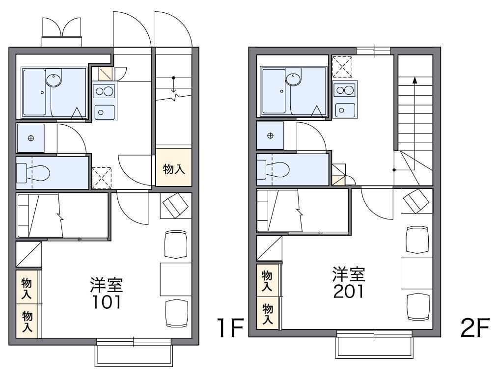 レオパレス西部(1K/1階)の間取り写真