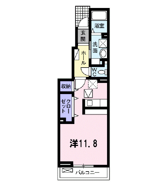 ラポームメゾンⅡ(ワンルーム/1階)の間取り写真