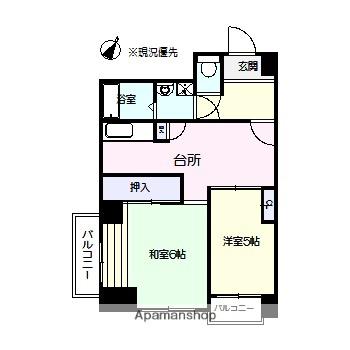 多賀城ロジュマンG棟(1LDK/11階)の間取り写真