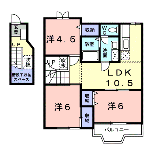 ファミーユヴィラ(3LDK/2階)の間取り写真