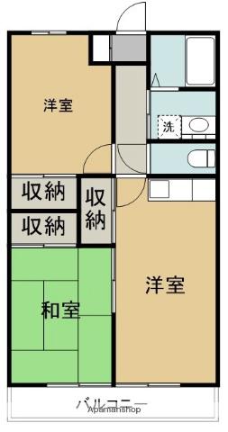 ヤマソウアパート(2DK/1階)の間取り写真