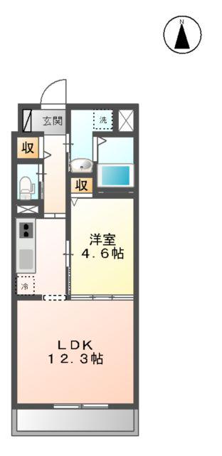 エトワール M(1LDK/2階)の間取り写真