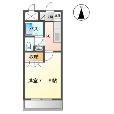 プロニティ・N(1K/2階)の間取り写真