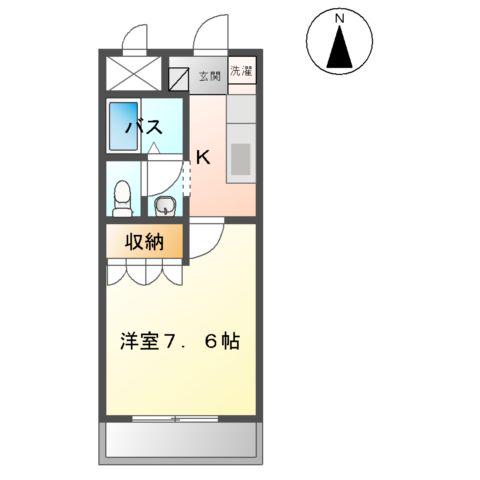 プロニティ・N(1K/2階)の間取り写真