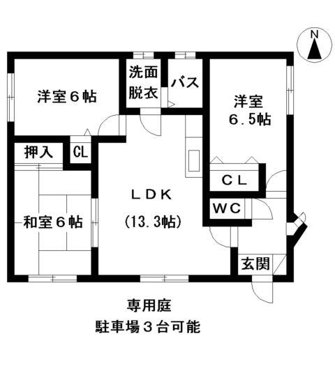 東北本線 国府多賀城駅 徒歩10分 1階建 築23年(3LDK)の間取り写真
