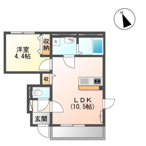 エクセレンス(1LDK/1階)の間取り写真