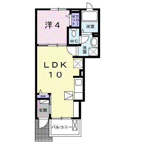 サン・ハイム桜Ⅱ(1LDK/1階)の間取り写真
