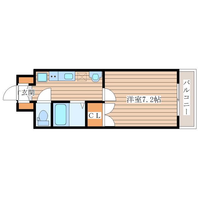 ソレイユハイツ泉中央(1K/2階)の間取り写真