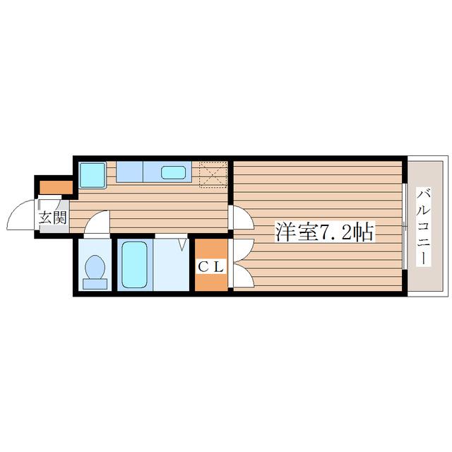 ソレイユハイツ泉中央(1K/3階)の間取り写真