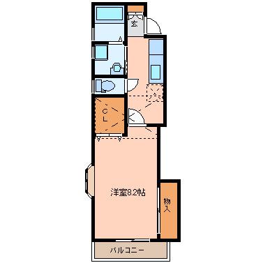 ルピシアS(1K/1階)の間取り写真