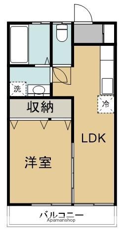 シマサコーポⅤ(1LDK/2階)の間取り写真