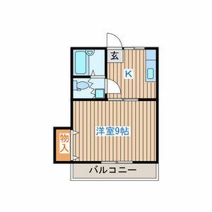 コーポKⅢ(1K/1階)の間取り写真