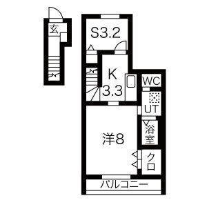シンフォニー大場(1K/2階)の間取り写真