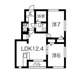 RKYコーポレーションII(2LDK/1階)の間取り写真