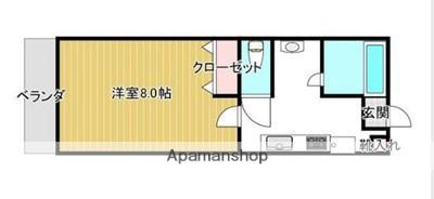 アスコット岩切駅前(1K/2階)の間取り写真