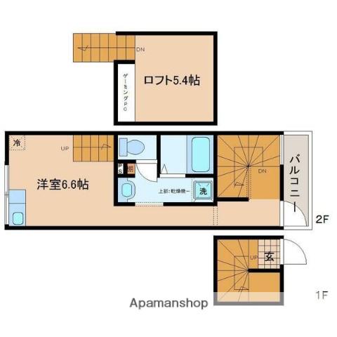 TANOSHIME荘(ワンルーム/1階)の間取り写真