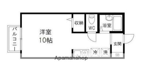 セジュール夢蔵(ワンルーム/2階)の間取り写真