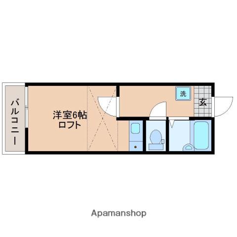 TJハイツ(ワンルーム/2階)の間取り写真