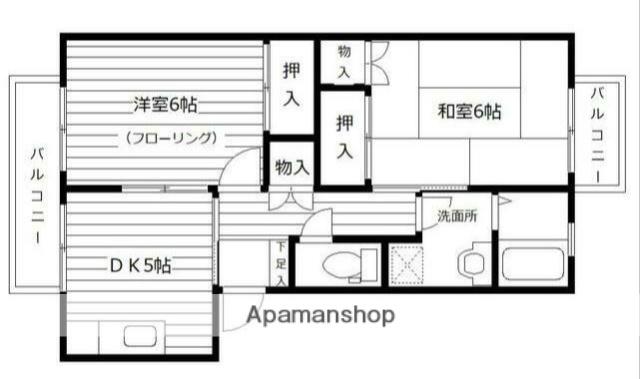 セトルイン杜(2DK/2階)の間取り写真