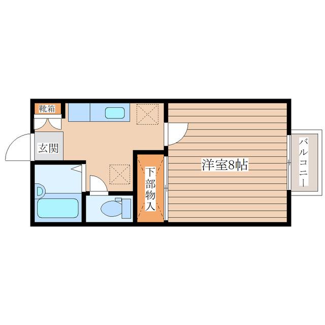 マルヤスハイツ(1K/2階)の間取り写真
