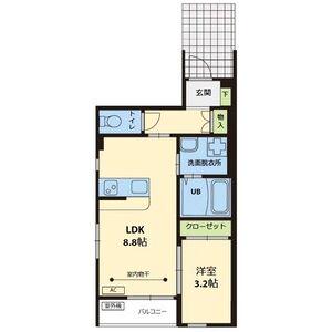 MIYABI(1LDK/1階)の間取り写真