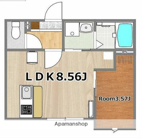 HARBOR TOWN(1LDK/3階)の間取り写真