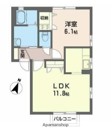アヴニール陽光A(1LDK/2階)の間取り写真