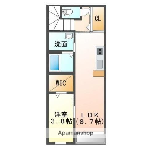 LEAD東仙台(1LDK/2階)の間取り写真