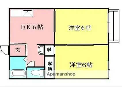 メゾンプレステージ(2DK/1階)の間取り写真