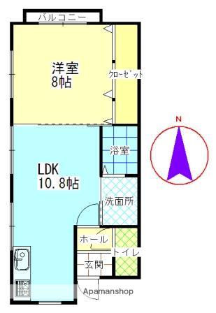 CORPOⅠSUNYOU(1LDK/1階)の間取り写真