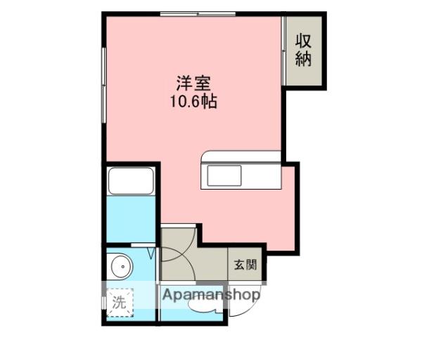 シュナウザーハイツⅡ(ワンルーム/2階)の間取り写真