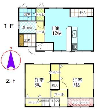 ファミリア1号棟(2LDK/2階)の間取り写真
