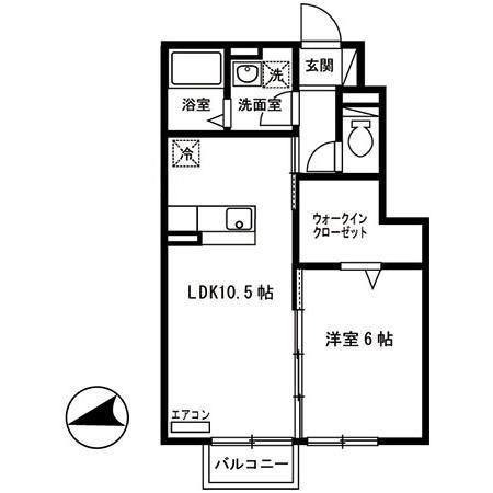 グランモア手形(1LDK/1階)の間取り写真