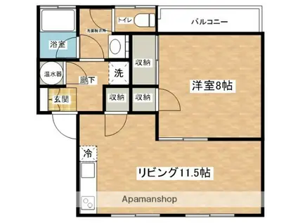あけぼのEマンション(1LDK/1階)の間取り写真