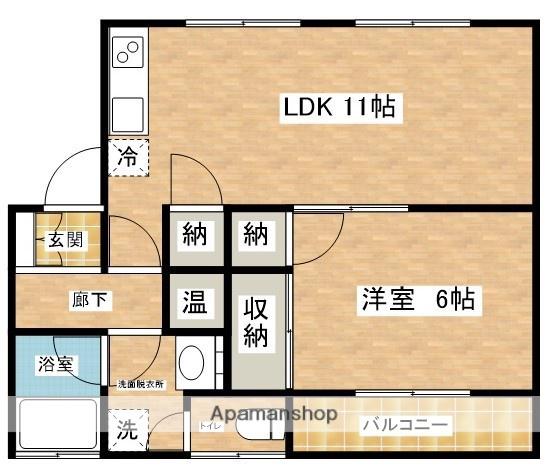 あけぼのEマンション(1LDK/2階)の間取り写真