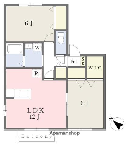 アスティオス(2LDK/1階)の間取り写真