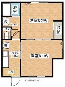 小林ハイツ(2K/2階)の間取り写真