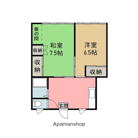 コスモハイツ(2K/1階)の間取り写真
