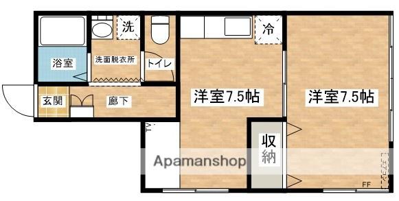 グリーンハイツ(1DK/2階)の間取り写真