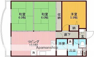 カサ・デ・おおまち(3LDK/2階)の間取り写真