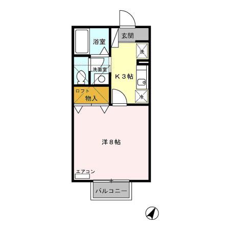 リバーサイド野村(1K/2階)の間取り写真