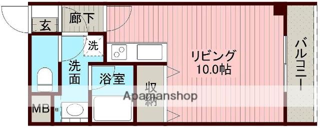 サンパークTAKANAO(ワンルーム/2階)の間取り写真