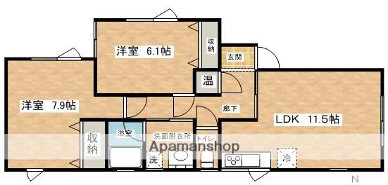 CELEB MAKI(2LDK/1階)の間取り写真