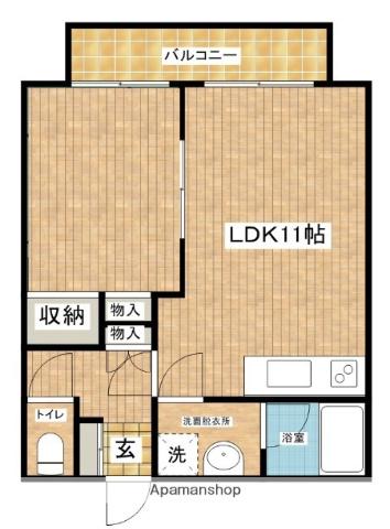 ほうれん荘(1LDK/2階)の間取り写真