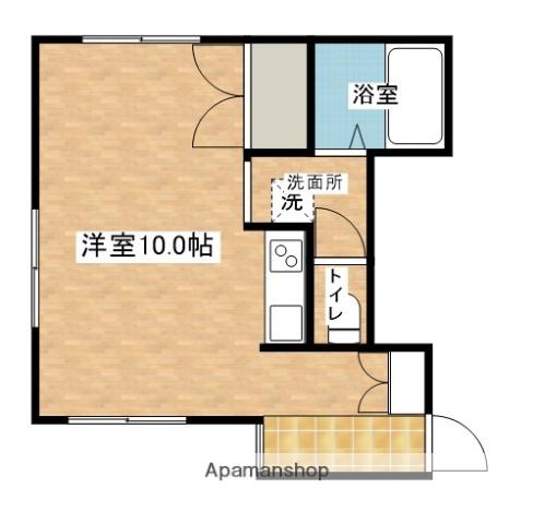 ガレージハウス(ワンルーム/2階)の間取り写真