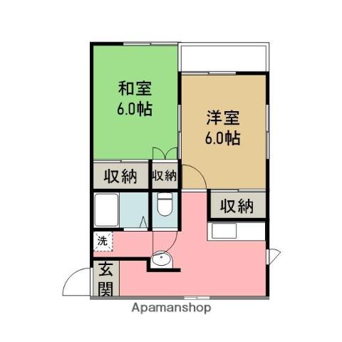 コーポ司Ⅴ(2K/2階)の間取り写真