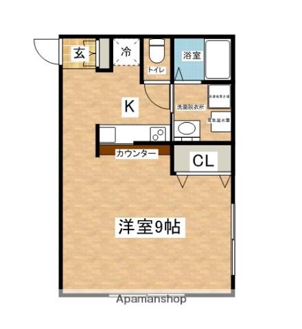 アマルフィ(ワンルーム/2階)の間取り写真